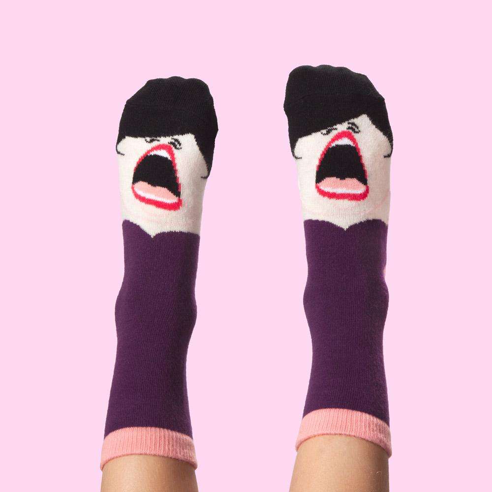 Funky Socks - Chatty Feet - Birthday Gift For Opera Lovers - La Diva